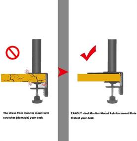 img 3 attached to 🔧 Прочная стальная армировочная пластина для тонких столовых столов | Легкий монтажный кронштейн для монитора