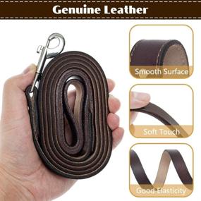 img 2 attached to BINGPET Leather Dog Collar Leash