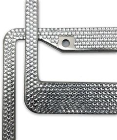 img 1 attached to 💎 Stylish APSG Glitter White Crystal Rhinestone License Plate Frames - 2 Pack Stainless Steel Chrome Holders with Shimmering Diamond Bling - Front + Rear