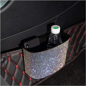 img 2 attached to L-Elf Bling Car Trash Can Plastic Car Garbage Container Hanging Wastebasket With Sparkle Rhinestones-Starlight