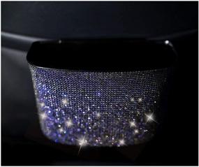 img 4 attached to L-Elf Bling Car Trash Can Plastic Car Garbage Container Hanging Wastebasket With Sparkle Rhinestones-Starlight