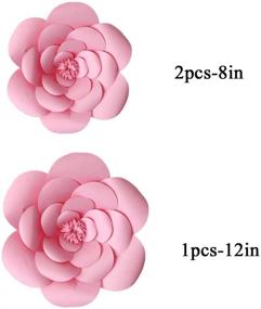 img 3 attached to YLY's Love 3D Paper Flower Decorations: Giant Paper Flowers for Wedding Backdrop, Bridal Shower, Baby Shower, Nursery Wall, and Home Decor - DIY Handcrafted Paper Flowers (Pink, Set of 3: 2x8in, 1x12in)