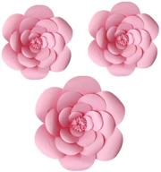 yly's love 3d paper flower decorations: giant paper flowers for wedding backdrop, bridal shower, baby shower, nursery wall, and home decor - diy handcrafted paper flowers (pink, set of 3: 2x8in, 1x12in) logo