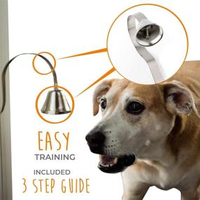 img 1 attached to 🔔 Mighty Paw Metal Potty Bell: The Ultimate All Metal Dog Doorbell with Sleek Silver Bell and Support, Optimizing Sound Quality - Includes Training Guide