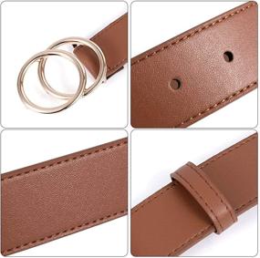 img 1 attached to BROMEN Women Leather Double Buckle Women's Accessories for Belts