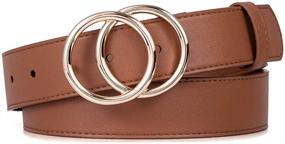 img 4 attached to BROMEN Women Leather Double Buckle Women's Accessories for Belts