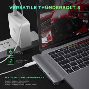 img 1 attached to 💻 Afterplug USB C хаб для MacBook: 7-в-2 мультипортовый адаптер типа C с 100W PD, 4K HDMI, 3 портами USB3.0, считывателем SD и Micro SD для Thunderbolt 3 MacBook Pro 2016-2020 M1 и MacBook Air 2018-2020 M1