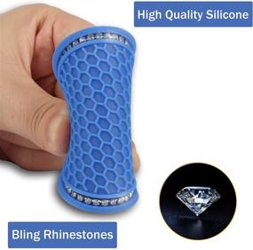 img 2 attached to 💎 Bling Crystal Rhinestone Car Cup Holder Coasters - Deep Blue (2 Pack) | Universal Anti Slip Inserts | JUSTTOP Car Interior Accessories