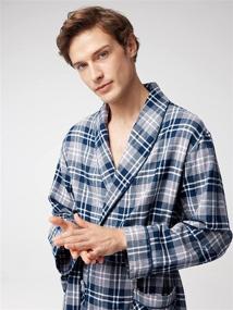 img 3 attached to SIORO Flannel Bathrobe Sleepwear Lounging Men's Clothing