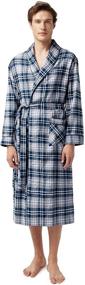 img 4 attached to SIORO Flannel Bathrobe Sleepwear Lounging Men's Clothing