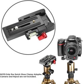 img 2 attached to Neewer Red DSLR Camera Tripod Monopod Quick Shoe Adapter with 2 Quick Shoe Plates, 1/4 3/8 inches Screw, Compatible with Manfrotto 501HDV 503HDV 701HDV 577/519/561/Q5 - Aluminum Alloy