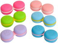 👁️ sports vision's macaroon pink contact lens storage/soaking case - set of 3 identical pieces logo