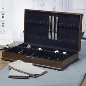 img 1 attached to 🔒 Premium 18.75-Inch Wallace Distressed Wood Flatware Storage Chest: Tarnish Resistant Lining for Utmost Protection