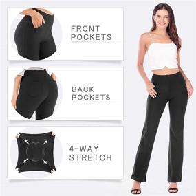 img 3 attached to 🩳 IUGA Bootcut Yoga Pants with Pockets for Women: Stylish High Waist Workout Bootleg Pants with Tummy Control and 4 Convenient Pockets