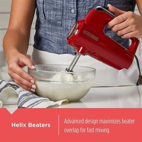 img 2 attached to 🔴 Black+Decker MX600R - Premium Hand Mixer, 5-Speed Helix Performance, Red (Small)