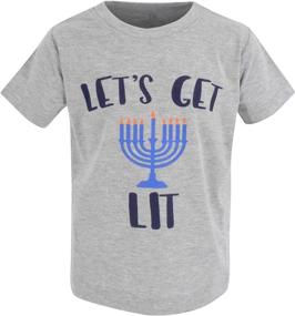 img 3 attached to Let's Get Lit Hanukkah Menorah Short Sleeve T-Shirt - Unique Design for Baby Boys