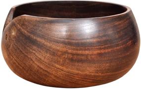 img 2 attached to Handmade Indian Artisan Mango Wood Yarn Bowl - Kitchen Supplier for Knitting and Crochet - with Needle Holes - Christmas Collection 2021