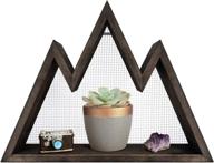 🏔️ mkono mountain shelf: rustic wood floating wall display for crystal, photo, and plants – a modern geometric wall art for bedroom, living room, and office décor logo