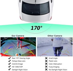 img 3 attached to 🚗 High Definition 720P Vehicle Backup Camera: GreenYi - 170° Fish Eye Lens, Starlight Night Vision, Waterproof AHD Car Rear View Camera