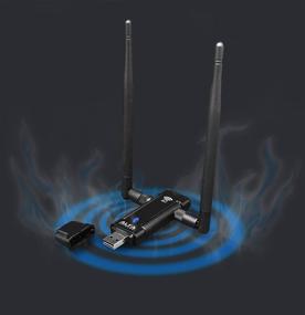 img 3 attached to 📶 Alfa AC1200 Dual-Band Wi-Fi Adapter with Long-Range External Antennas - 2.4GHz 300Mbps / 5GHz 867Mbps - Supports 802.11ac, A, B, G, N - USB 3.0