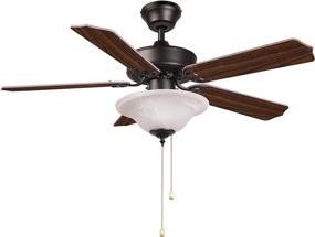 img 4 attached to 🌀 Hype Up Your Space with Hyperikon 42 Inch Ceiling Fan: Remote Control, 5 Blades, Walnut Finish