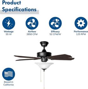 img 2 attached to 🌀 Hype Up Your Space with Hyperikon 42 Inch Ceiling Fan: Remote Control, 5 Blades, Walnut Finish