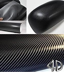 img 3 attached to 🚀 Enhanced Durability 4D Black Carbon Fiber Vinyl Wrap Sticker: Air Release, Bubble Free, Anti-Wrinkle - 1 FT x 5 FT