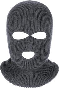 img 4 attached to 🧣 SATINIOR Knitted Ski Neck Gaiter with 2-Hole Design: Winter Balaclava for Outdoor Sports, Full Face Cover & Warm Knit Beanie