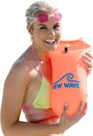 🏼 enhanced new wave swim buoy - swim safety float and drybag for open water swimmers, triathletes, kayakers, snorkelers, orange (15l pvc) логотип
