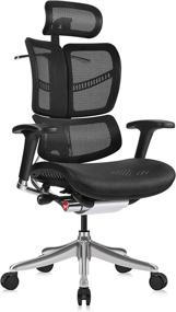 img 4 attached to 🪑 Moojirs Ergonomic Office Chair: Adjustable Headrest, Backrest, Seat Depth, Lumbar Support | 3D Dynamic Backrest, Aluminum Frame, Standard Carpet Casters