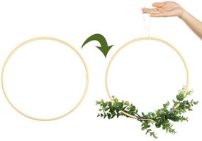 img 2 attached to Set of 8 Wooden Bamboo Floral Hoop Rings in 8 Sizes for DIY Wedding Wreath Decor, Dream Catcher (3-10 inches) - Sntieecr