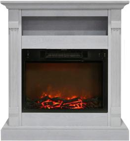 img 1 attached to 🔥 Stunning White Cambridge Sienna Fireplace Mantel with Electronic Insert for Cozy Ambiance