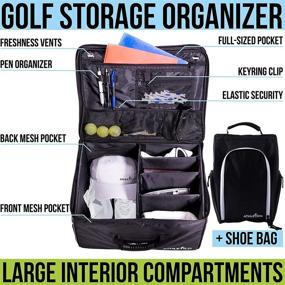 img 3 attached to 🏌️ Black Golf Trunk Organizer and Shoe Bag Combo by Athletico