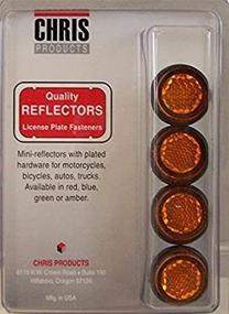 img 1 attached to Enhance Motorcycle Safety with Chris Products CH4A Amber Mini License Plate Reflector, 4 Pack