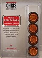 enhance motorcycle safety with chris products ch4a amber mini license plate reflector, 4 pack logo