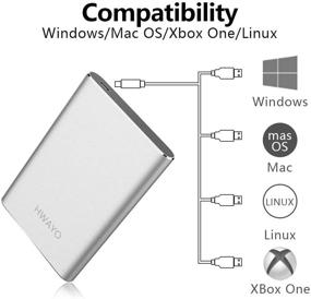 img 3 attached to 💽 HWAYO 40GB Portable External Hard Drive, USB 3.1 Gen 1 Type C Ultra Slim 2.5-inch HDD Storage | Compatible with PC, Desktop, Laptop, Mac, Xbox One | Silver