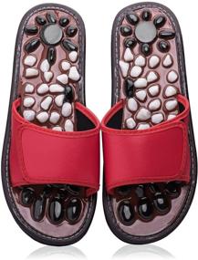 img 3 attached to 🩴 Relaxally Acupuncture Massage Slippers: Cobblestone Foot Massager for Ultimate Relaxation - Ideal Christmas Gift for Mom and Dad (Red27)