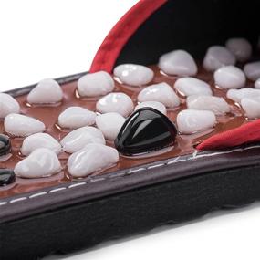 img 1 attached to 🩴 Relaxally Acupuncture Massage Slippers: Cobblestone Foot Massager for Ultimate Relaxation - Ideal Christmas Gift for Mom and Dad (Red27)