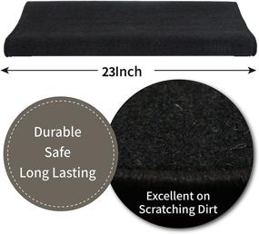 img 2 attached to 🚪 Aucuda RV Steps Cover - Premium Wrap Around Camper Stair Rug, Trailer Step Carpet - 23 Inch Wide - Charcoal Gray (2 Pack)