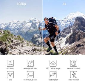 img 2 attached to 📷 Камера экстримальных видов спорта Napasa 4K Ultra HD с функцией WiFi: водонепроницаемая, управляемая с помощью пульта дистанционного управления, комплект аксессуаров для шлема.