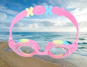 img 2 attached to 🏊 YUENREE Bling Swimming Goggles: Stylish, Anti-Fog, UV Protected, & Adjustable - Perfect for Girls Ages 3-14! Includes Hard Travel Case.