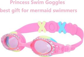 img 1 attached to 🏊 YUENREE Bling Swimming Goggles: Stylish, Anti-Fog, UV Protected, & Adjustable - Perfect for Girls Ages 3-14! Includes Hard Travel Case.