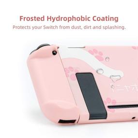 img 1 attached to 🐱 GeekShare Pink Cat Protective Case Set for Nintendo Switch - Anti-Scratch and Soft Touch Replacement Housing Shell for Console and Joycon