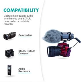 img 3 attached to Movo VXR300 X/Y Stereo Condenser Video Microphone with -10dB Attenuation, Low-Cut Filter, Deadcat Windsceen & Case - Compatible with DSLR and Camcorder Cameras