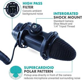 img 1 attached to Movo VXR300 X/Y Stereo Condenser Video Microphone with -10dB Attenuation, Low-Cut Filter, Deadcat Windsceen & Case - Compatible with DSLR and Camcorder Cameras