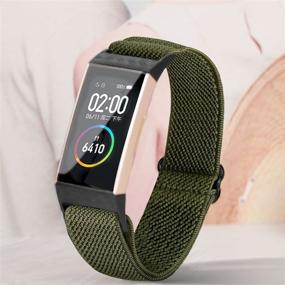 img 3 attached to 📿 YOUKEX Adjustable Elastic Nylon Watch Bands: The Perfect Fit for Fitbit Charge 4, Charge 3, and SE - Soft, Breathable Sport Strap for Women and Men