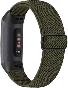 img 4 attached to 📿 YOUKEX Adjustable Elastic Nylon Watch Bands: The Perfect Fit for Fitbit Charge 4, Charge 3, and SE - Soft, Breathable Sport Strap for Women and Men