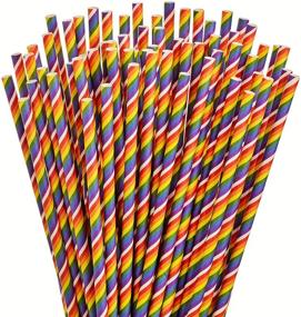 img 2 attached to 🌈 Long-Lasting Rainbow Paper Straws – 12+ Hours Durability, Biodegradable & Eco-Friendly – 200-Pack Colored Pride Party Straws – Perfect for Parties, Everyday Home Use