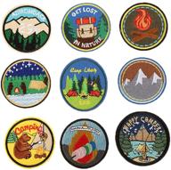 personalized travel camping bear military ba 9 pcs embroidered sew on/iron on patch | get lost in nature mountain patches for shirts, jackets, jeans, and backpacks logo