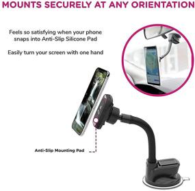 img 1 attached to 📱 Magnetic Car Phone Holder Mount with Powerful Suction Cup - Dashboard or Windshield Magnetic Mount for All iPhone, Samsung Galaxy, Google Pixel, HTC One, and More